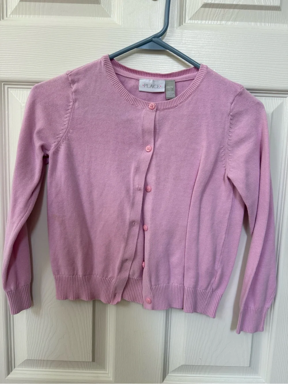 The Children's Place Light Pink Button-Up Crewneck Cardigan